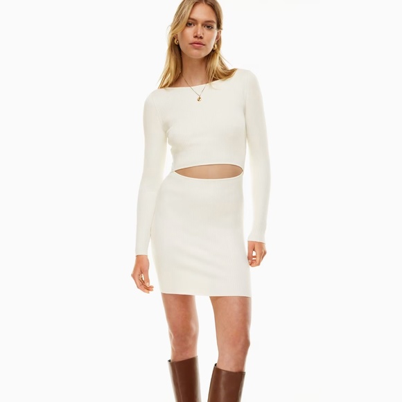 Aritzia Wilfred Cutout Knit Longsleeve Mini Dress - Picture 1 of 6